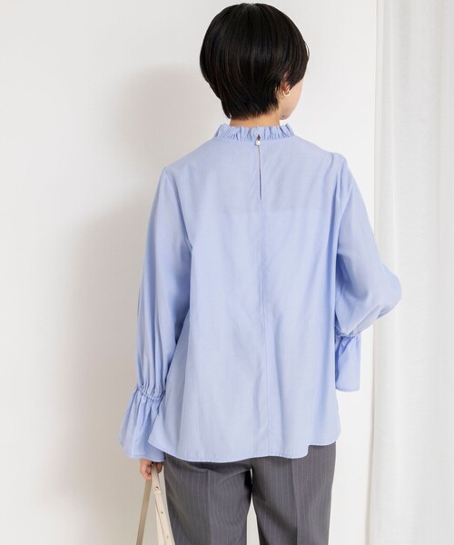NOLLEY’S（ノーリーズ）の「ウォッシャブル襟フリルプルオーバーブラウス（シャツ/ブラウス・レディース・サックスブルー/ホワイト・38）」の9枚目の写真