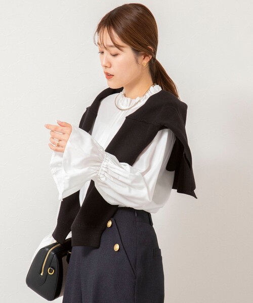 NOLLEY’S（ノーリーズ）の「ウォッシャブル襟フリルプルオーバーブラウス（シャツ/ブラウス・レディース・サックスブルー/ホワイト・38）」の14枚目の写真