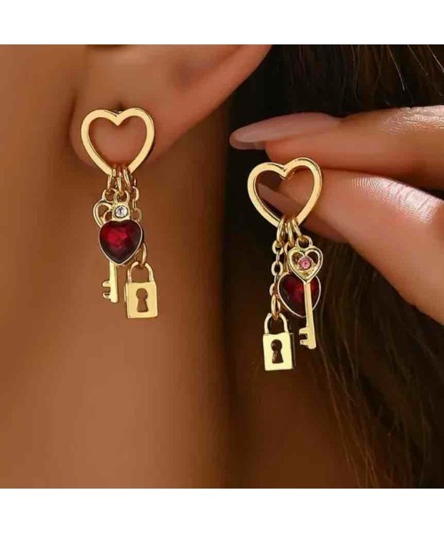 tone（トーン）の「【88eighty-eight】ハートゴールド鍵キューピッドピアス【import】(MA)（ピアス（両耳用）・レディース・ゴールド・FREE）」の2枚目の写真