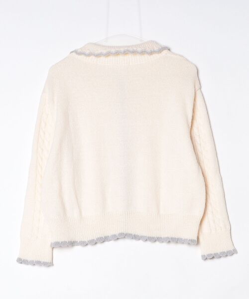 Dream garden(ドリームガーデン)の「ハートボタンケーブルニットカーディガン(カーディガン/ボレロ・レディース・アイボリー/ライトベージュ/グレー・FREE)」の4枚目の写真
