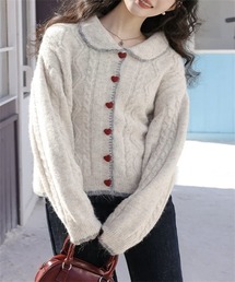 ケーブル ニット」に該当するカーディガン/ボレロ（ホワイト/白色系