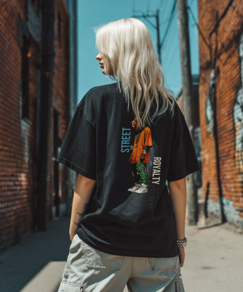 OHP(ワンハンドレッドパーセント)の「OHPxGOODD bロイヤリティセミオーバー半袖Tシャツ(Tシャツ/カットソー・メンズ・ホワイト/ブラック・LARGE/X-LARGE/XX-LARGE/XXX-LARGE/S(90)/M(95)/XXXX-LARGE)」の4枚目の写真