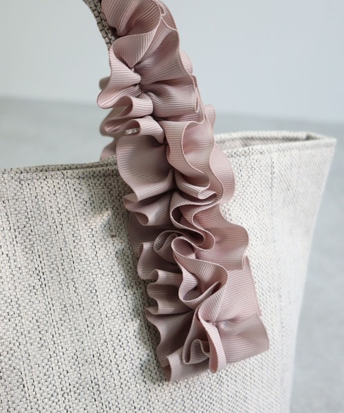 T・S・L(ティーエスエル)の「ハンドルフリルミニトートバッグ(トートバッグ・レディース・ブラック/ピンクベージュ/サックスブルー・FREE)」の6枚目の写真