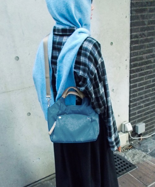 Fashion Letter（ファッションレター）の「6ポケット 2wayくり手ミニトートバッグ（ショルダーバッグ・レディース・チャコールグレー/ブルーグリーン/グレイッシュベージュ/ブラック・FREE）」の16枚目の写真