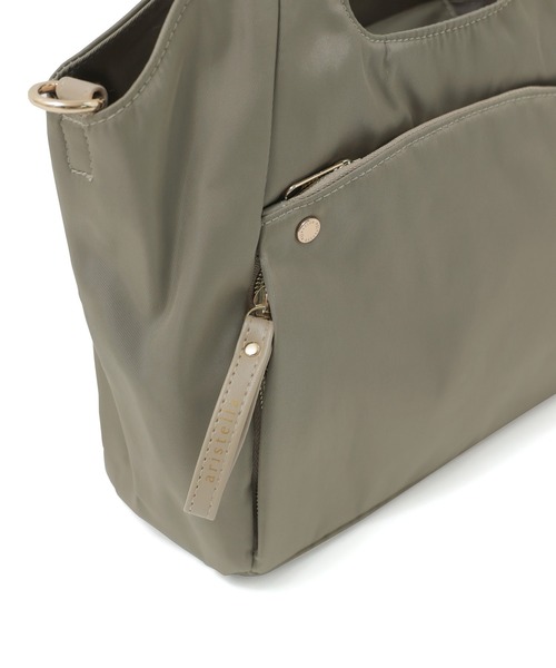 Fashion Letter（ファッションレター）の「6ポケット 2wayくり手ミニトートバッグ（ショルダーバッグ・レディース・チャコールグレー/ブルーグリーン/グレイッシュベージュ/ブラック・FREE）」の8枚目の写真