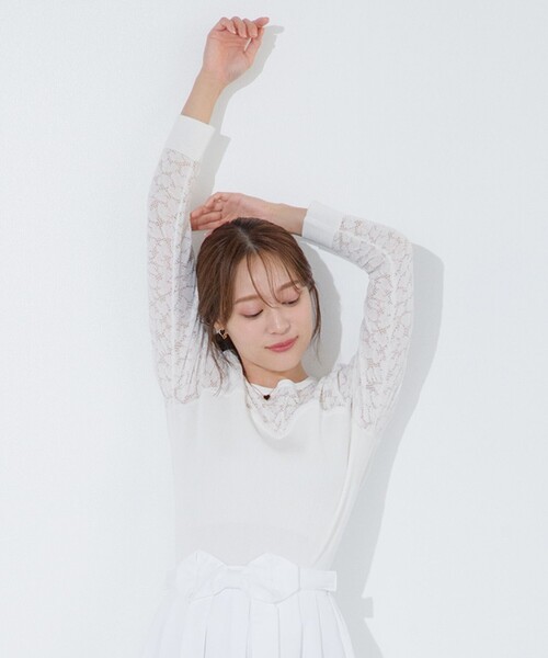 TOCCA(トッカ)の「LOVING HEART ニットトップス(ニット/セーター・レディース・ピンク系/アイボリー系・SMALL/MEDIUM)」の1枚目の写真