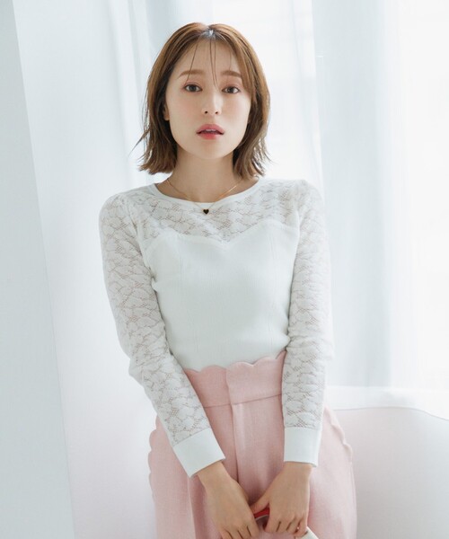 TOCCA(トッカ)の「LOVING HEART ニットトップス(ニット/セーター・レディース・ピンク系/アイボリー系・SMALL/MEDIUM)」の3枚目の写真