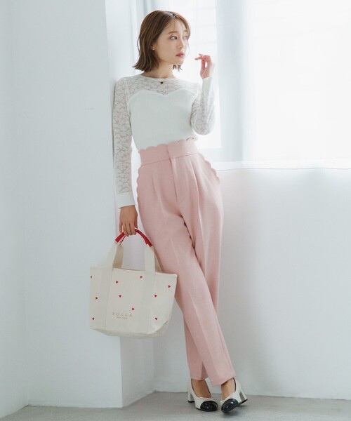 TOCCA(トッカ)の「LOVING HEART ニットトップス(ニット/セーター・レディース・ピンク系/アイボリー系・SMALL/MEDIUM)」の4枚目の写真