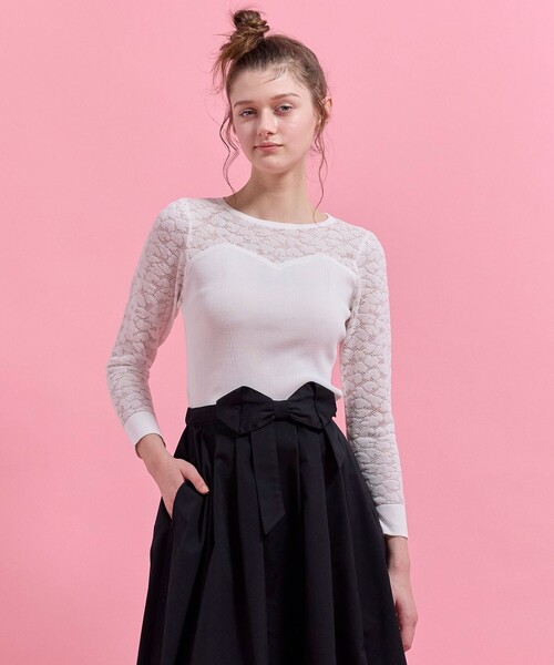 TOCCA(トッカ)の「LOVING HEART ニットトップス(ニット/セーター・レディース・ピンク系/アイボリー系・SMALL/MEDIUM)」の6枚目の写真