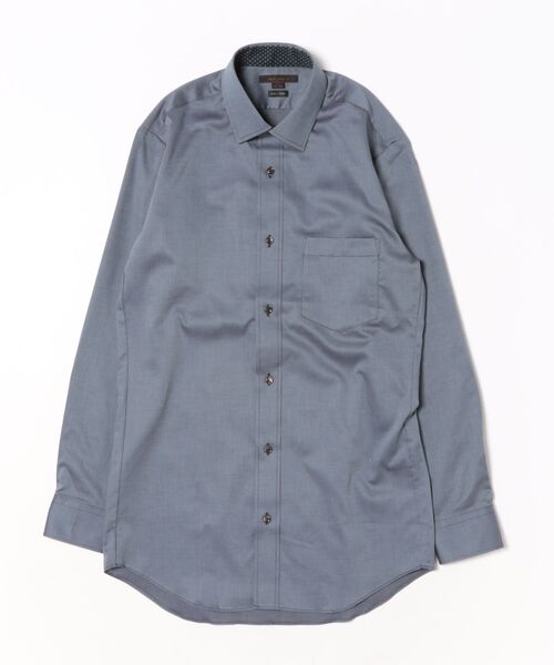 m.f.editorial(エムエフエディトリアル)の「ワイシャツ メンズ ストレッチ イージーアイロン 綿混 ショート ワイドカラー 長袖 ビジネス ドレス NEWスタンダードフィット(ビジネスシャツ・メンズ・ネイビー・首回り39cm-裄丈84cm/首回り41cm-裄丈82cm/首回り43cm-裄丈82cm/首回り45cm-裄丈86cm/首回り37cm-裄丈80cm/首回り39cm-裄丈80cm/首回り43cm-裄丈86cm/首回り41cm-裄丈86cm)」の2枚目の写真