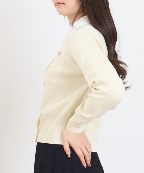 TRUDEA（トルディア）の「【300日着られるニット/洗える/多機能素材】2wayカラースポンディッシュカーディガン（カーディガン/ボレロ・レディース・ネイビー/レッド/アイボリー・MEDIUM/LARGE）」の10枚目の写真