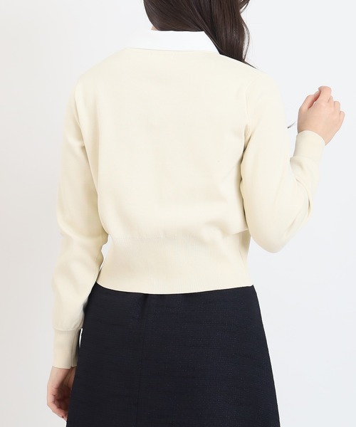 TRUDEA（トルディア）の「【300日着られるニット/洗える/多機能素材】2wayカラースポンディッシュカーディガン（カーディガン/ボレロ・レディース・ネイビー/レッド/アイボリー・MEDIUM/LARGE）」の11枚目の写真