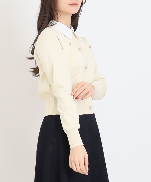 TRUDEA（トルディア）の「【300日着られるニット/洗える/多機能素材】2wayカラースポンディッシュカーディガン（カーディガン/ボレロ・レディース・ネイビー/レッド/アイボリー・MEDIUM/LARGE）」の12枚目の写真