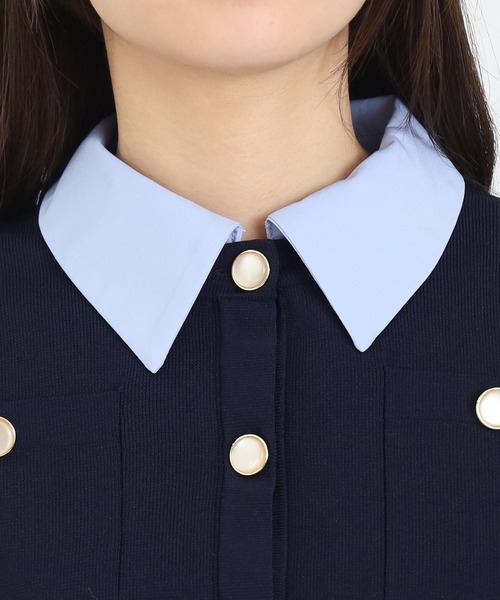 TRUDEA（トルディア）の「【300日着られるニット/洗える/多機能素材】2wayカラースポンディッシュカーディガン（カーディガン/ボレロ・レディース・ネイビー/レッド/アイボリー・MEDIUM/LARGE）」の17枚目の写真