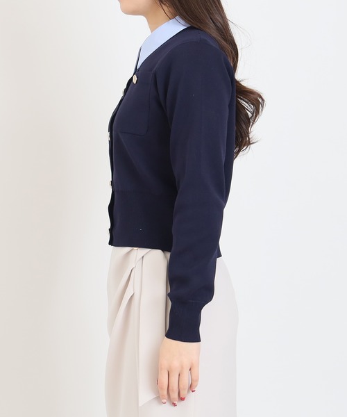 TRUDEA（トルディア）の「【300日着られるニット/洗える/多機能素材】2wayカラースポンディッシュカーディガン（カーディガン/ボレロ・レディース・ネイビー/レッド/アイボリー・MEDIUM/LARGE）」の15枚目の写真