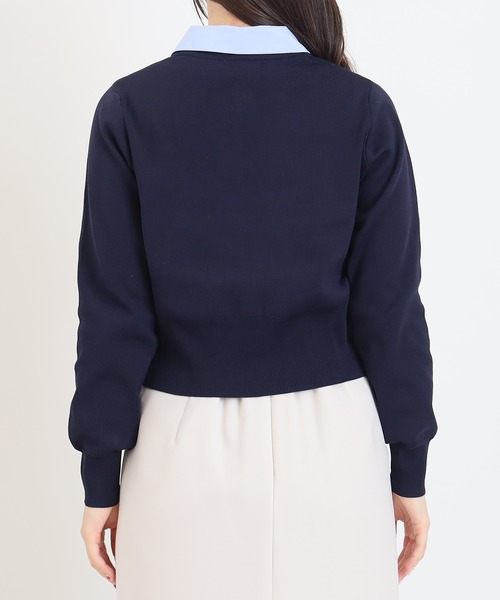 TRUDEA（トルディア）の「【300日着られるニット/洗える/多機能素材】2wayカラースポンディッシュカーディガン（カーディガン/ボレロ・レディース・ネイビー/レッド/アイボリー・MEDIUM/LARGE）」の16枚目の写真