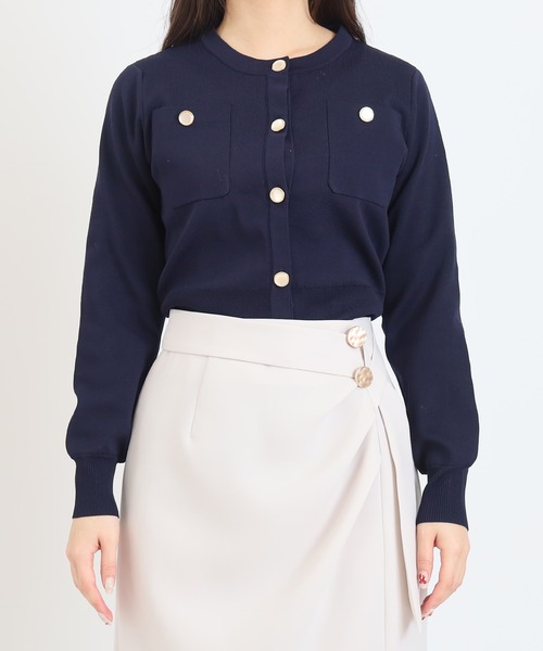 TRUDEA（トルディア）の「【300日着られるニット/洗える/多機能素材】2wayカラースポンディッシュカーディガン（カーディガン/ボレロ・レディース・ネイビー/レッド/アイボリー・MEDIUM/LARGE）」の18枚目の写真