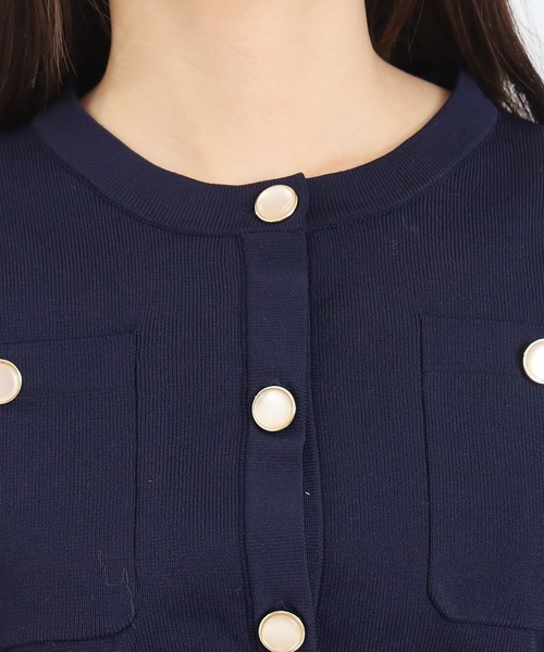 TRUDEA（トルディア）の「【300日着られるニット/洗える/多機能素材】2wayカラースポンディッシュカーディガン（カーディガン/ボレロ・レディース・ネイビー/レッド/アイボリー・MEDIUM/LARGE）」の19枚目の写真