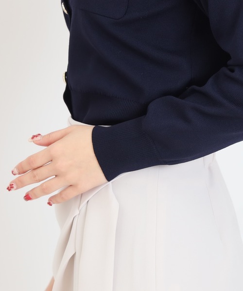 TRUDEA（トルディア）の「【300日着られるニット/洗える/多機能素材】2wayカラースポンディッシュカーディガン（カーディガン/ボレロ・レディース・ネイビー/レッド/アイボリー・MEDIUM/LARGE）」の20枚目の写真