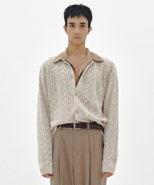 MMIC(エムエムアイシー)の「CASHMERE CROCHET CARDIGAN (BEIGE)(ニット/セーター・メンズ・その他・M/L)」の8枚目の写真