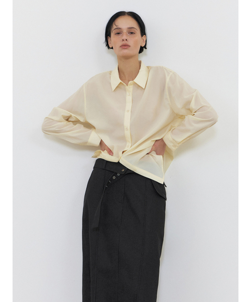 ETMON（エトモン）の「Flow Sheer Shirt, Light Yellow（シャツ/ブラウス・レディース・その他・FREE）」の5枚目の写真