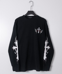 【13】クロスモチーフ/エンジェルモチーフ ワッフル ロングスリーブTシャツ