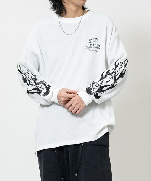 JOHN'S CLOSET(ジョンズクローゼット)の「【13】クロスモチーフ/エンジェルモチーフ ワッフル ロングスリーブTシャツ(Tシャツ/カットソー・メンズ・ホワイト系1/ホワイト系2/ブラック系1/ブラック系2・MEDIUM/LARGE)」の11枚目の写真