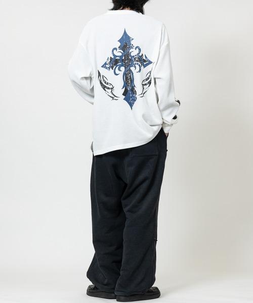 JOHN'S CLOSET(ジョンズクローゼット)の「【13】クロスモチーフ/エンジェルモチーフ ワッフル ロングスリーブTシャツ(Tシャツ/カットソー・メンズ・ホワイト系1/ホワイト系2/ブラック系1/ブラック系2・MEDIUM/LARGE)」の6枚目の写真