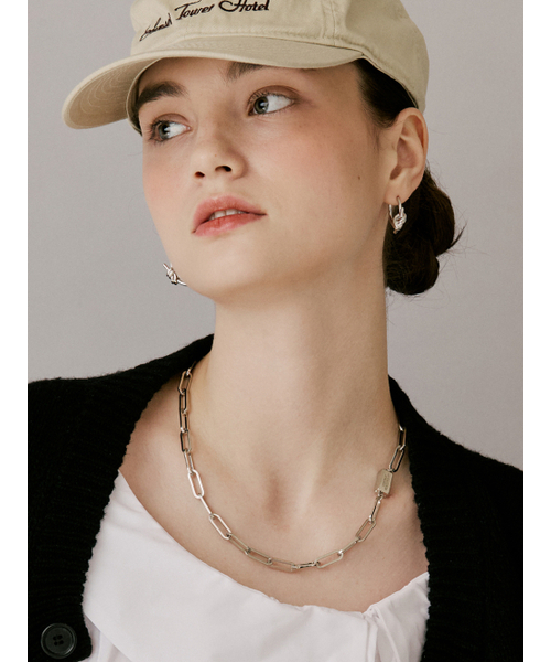 VINTAGE HOLLYWOOD（ビンテージハリウッド）の「Square Bold Chain Necklace_VH24NNNE175M（ネックレス・レディース・シルバー・FREE）」の3枚目の写真