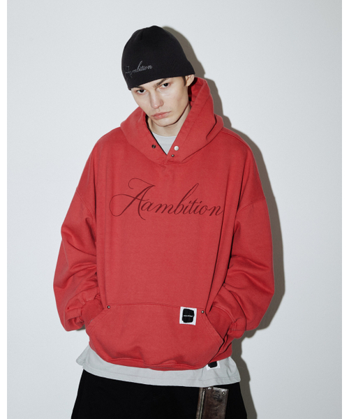 AAMBITION(アアンビション)の「シグニチャーレタリングフードパーカー(カリプソコーラル)(パーカー・メンズ・その他・L/M)」の2枚目の写真
