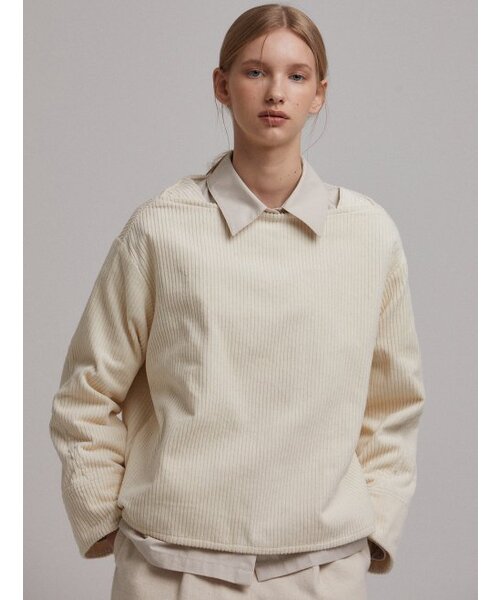 LARGO(ラルゴ)の「Corduroy square neck top (cream)(Tシャツ/カットソー・レディース・その他・FREE)」の1枚目の写真