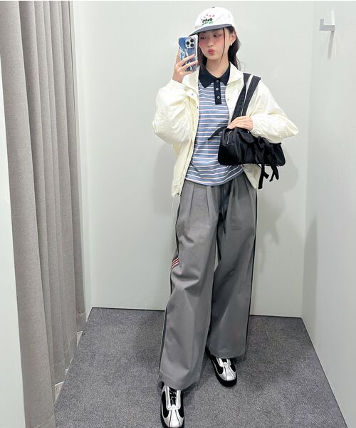 VANONE ATELIER（バノンアトリエ）の「A3481 ストライプピケTシャツ_スカイブルー/ネイビー（ポロシャツ・レディース・その他・FREE）」の5枚目の写真