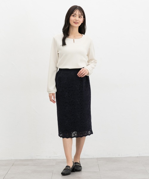 Honeys(ハニーズ)の「ラインストーン付トップス(Tシャツ/カットソー・レディース・ピンク/ネイビー/アイボリー/サックスブルー・L/LL/M/S)」の5枚目の写真