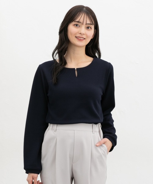 Honeys(ハニーズ)の「ラインストーン付トップス(Tシャツ/カットソー・レディース・ピンク/ネイビー/アイボリー/サックスブルー・L/LL/M/S)」の8枚目の写真