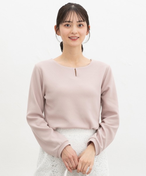 Honeys(ハニーズ)の「ラインストーン付トップス(Tシャツ/カットソー・レディース・ピンク/ネイビー/アイボリー/サックスブルー・L/LL/M/S)」の12枚目の写真