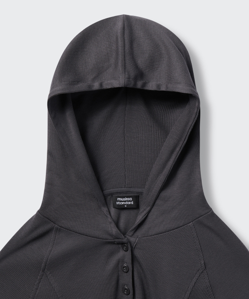 MUSINSA STANDARD WOMAN（ムシンサスタンダードウーマン）の「ウィメンズリブスリムフード付き長袖Tシャツ[ダークグレー]（パーカー・レディース・その他・LARGE/MEDIUM/SMALL/X-SMALL/X-LARGE）」の12枚目の写真