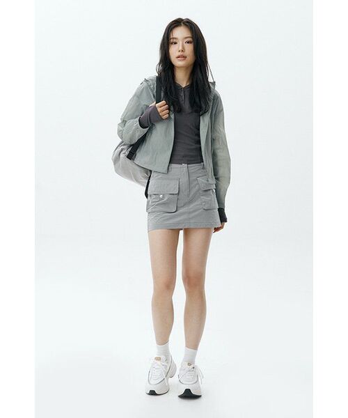 MUSINSA STANDARD WOMAN（ムシンサスタンダードウーマン）の「ウィメンズリブスリムフード付き長袖Tシャツ[ダークグレー]（パーカー・レディース・その他・LARGE/MEDIUM/SMALL/X-SMALL/X-LARGE）」の3枚目の写真