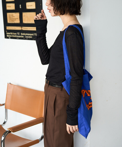 FREAK'S STORE(フリークスストア)の「限定展開 シアー テレコ ヘンリーネック プルオーバー(Tシャツ/カットソー・レディース・ナチュラル/オフホワイト/グレー/ブラック/ピンク・フリ-)」の8枚目の写真