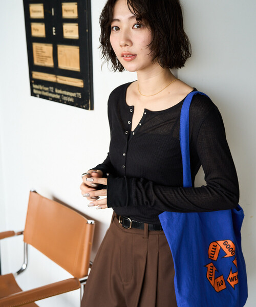 限定展開 シアー テレコ ヘンリーネック プルオーバー（Tシャツ