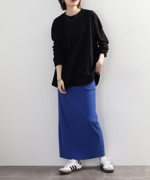 atONE(アットワン)の「オーバーサイズ裾ラウンドカットソー(Tシャツ/カットソー・レディース・オフホワイト/チャコールグレー/カーキ/モカ/ブラック・4L~5L/LL~3L/M-L)」の20枚目の写真