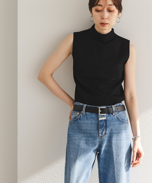 Noble（ノーブル）の「《追加》ボトルネックスリーブレスニット（ニット/セーター・レディース・ブラック/アイボリー/モカ・FREE）」の10枚目の写真