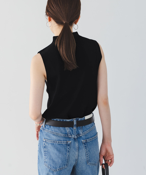 Noble（ノーブル）の「《追加》ボトルネックスリーブレスニット（ニット/セーター・レディース・ブラック/アイボリー/モカ・FREE）」の16枚目の写真