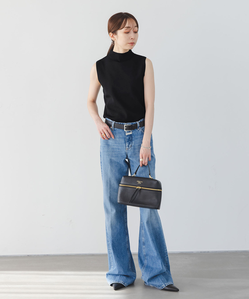 Noble（ノーブル）の「《追加》ボトルネックスリーブレスニット（ニット/セーター・レディース・ブラック/アイボリー/モカ・FREE）」の17枚目の写真