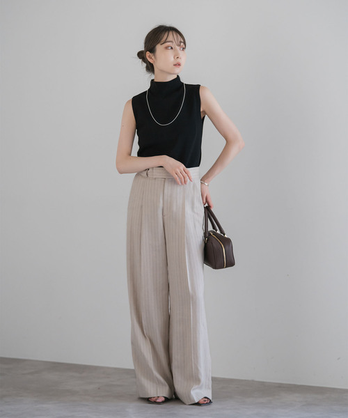 Noble（ノーブル）の「《追加》ボトルネックスリーブレスニット（ニット/セーター・レディース・ブラック/アイボリー/モカ・FREE）」の22枚目の写真