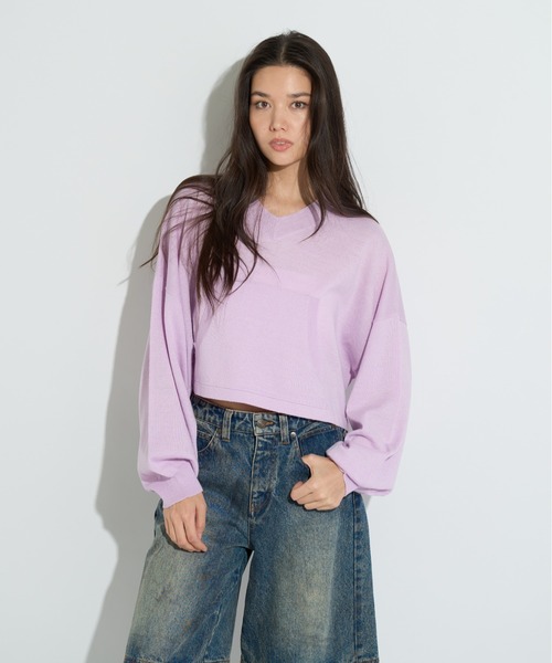 ANNA SUI NYC（アナ スイ エヌ ワイ シー）の「カラフルニット（ニット/セーター・レディース・ラベンダー/オレンジ/ブラック・FREE）」の2枚目の写真