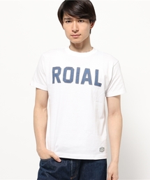 RUGG / ROIAL（ロイアル） デニムパッチモチーフ フロントロゴプリント ユニセックスサイジング ボックスシルエット 半袖Tシャツカットソー