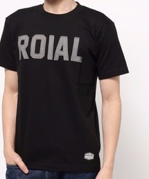 RUGG / ROIAL(ロイアル) デニムパッチモチーフ フロントロゴプリント ユニセックスサイジング ボックスシルエット 半袖Tシャツカットソー