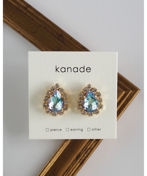 tone（トーン）の「【kanade】しずくビジューピアス(MA)（ピアス（両耳用）・レディース・ブラック/ブルー・FREE）」の5枚目の写真