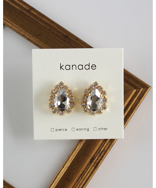 tone（トーン）の「【kanade】しずくビジューピアス(MA)（ピアス（両耳用）・レディース・ブラック/ブルー・FREE）」の8枚目の写真