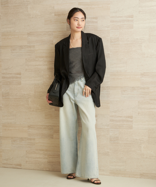 plage(プラージュ)の「JANE SMITH / ジェーンスミス WASHED CUPRO OVERSIZED 2B ジャケット(テーラードジャケット・レディース・ブラック・FREE)」の2枚目の写真